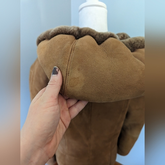 Aston New York Leather Suede Shearling Jacket - Picture 5 of 10